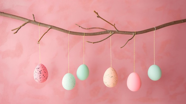 Photo easter egg delight pastel eggs on branch banner