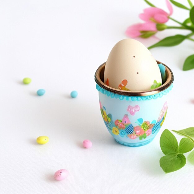 Easter egg in an eggcup