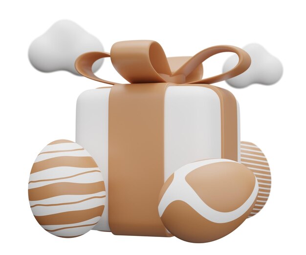 Easter egg gift box 3d illustration