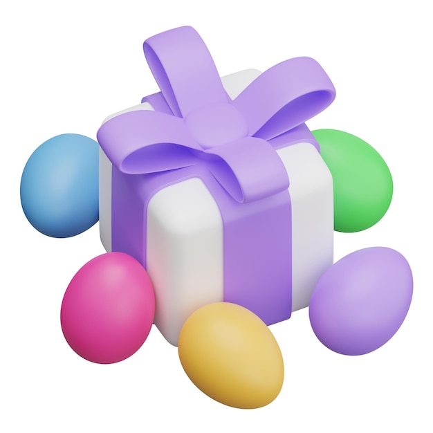 Easter egg gift box 3d isometric illustration