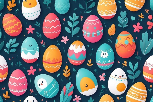 Easter Egg Hunt Holiday Cartoon Illustration Generative AI