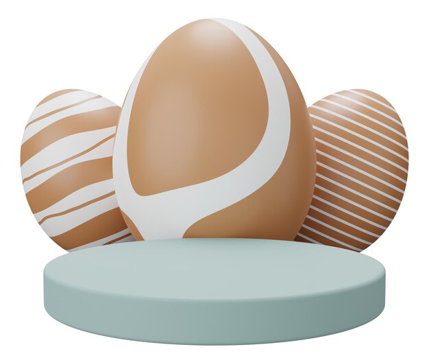 easter egg podium pedestal 3d render illustration Happy Easter pedestal scene for product display