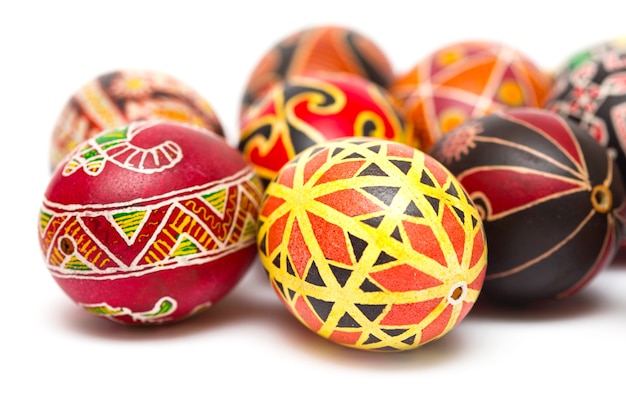 Easter egg Pysanka on a white background