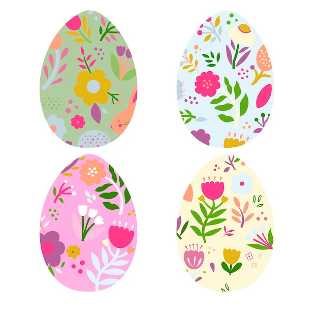 Photo easter egg set with patterns