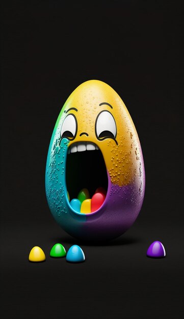 A easter egg with a face that says " easter " on it.