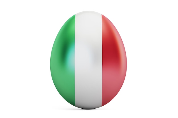 Easter egg with flag of Italy 3D rendering