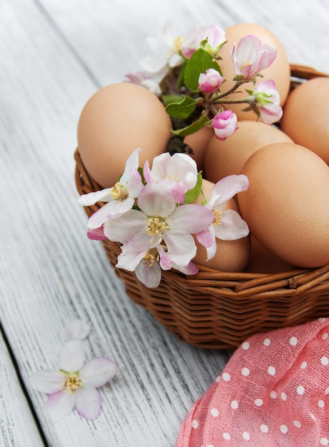 Easter eggs and apple blossom