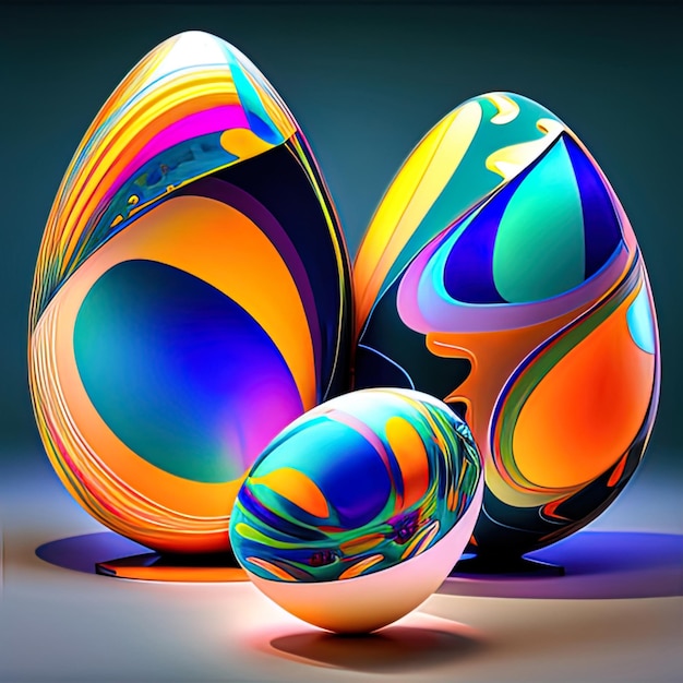 イースターエッグの背景 カラフルなお祝いイースター 抽象的に飾られた卵