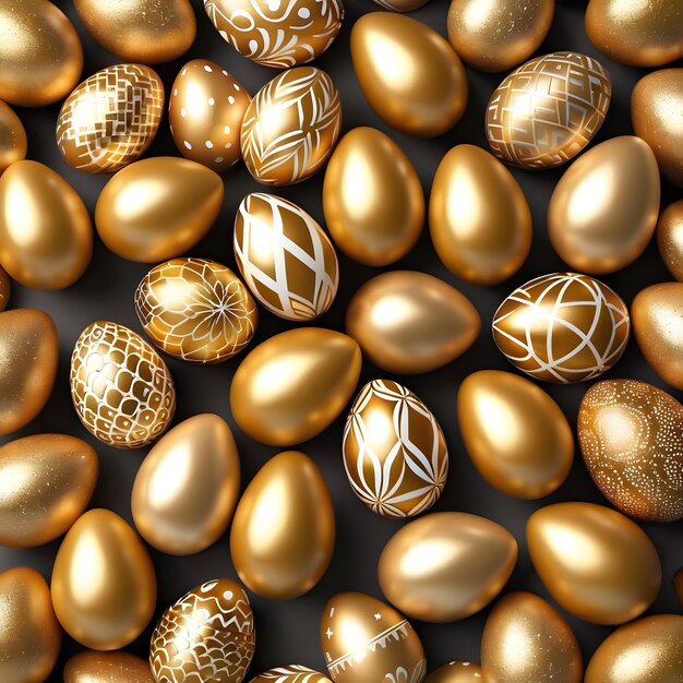 Photo easter eggs background golden easter eggs