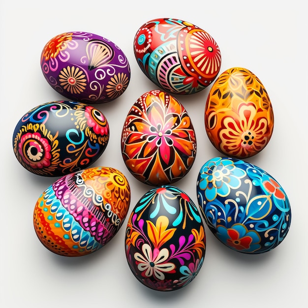 Easter eggs on a background