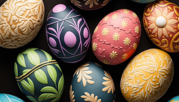 Easter eggs A Basket Full of Happiness Share the joy of Easter with this cheerful image ai generated