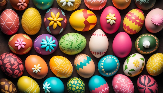 Easter eggs A Basket Full of Happiness Share the joy of Easter with this cheerful image ai generated