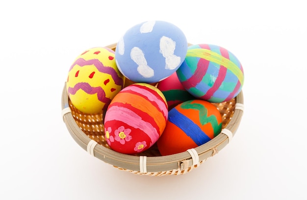 Easter eggs in a basket