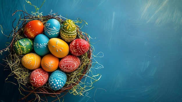 Easter eggs in basket