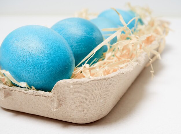 Easter eggs in beautiful colors detail