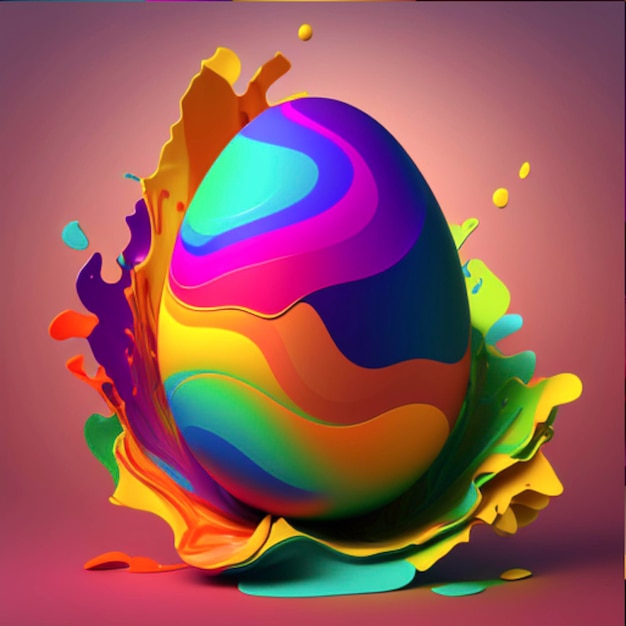 Easter eggs in bright colours generative AI technology