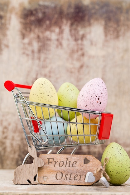 Easter eggs in the cart