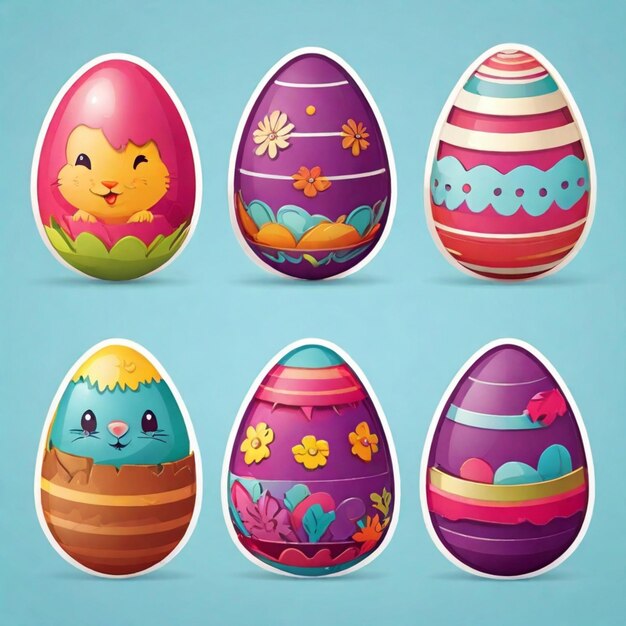 Photo easter eggs cartoon vector background