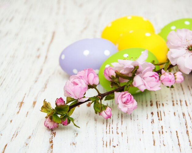 Easter eggs and cherries blossom