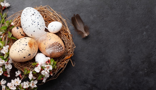 Easter eggs and cherry blossom