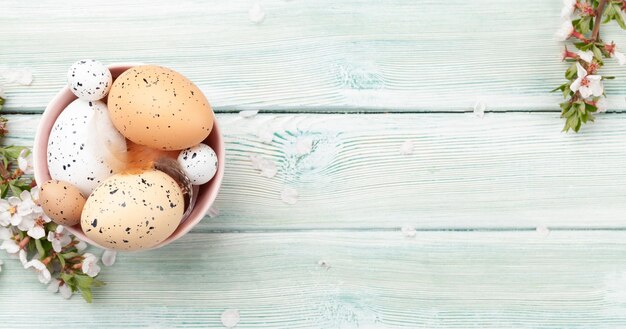 Easter eggs and cherry blossom