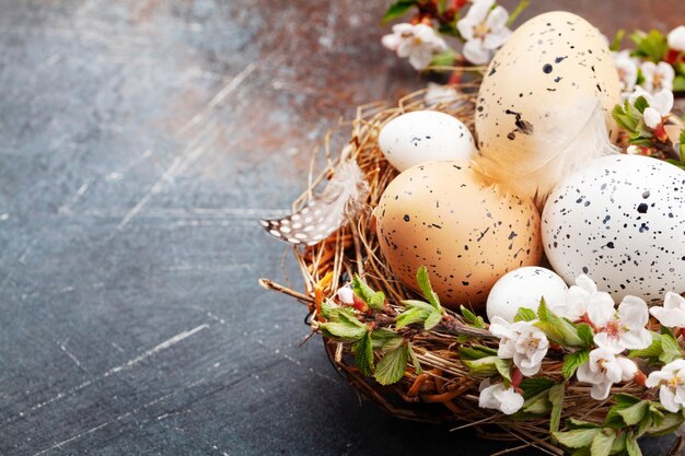 Easter eggs and cherry blossom