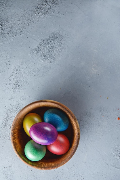 easter eggs on a colored background