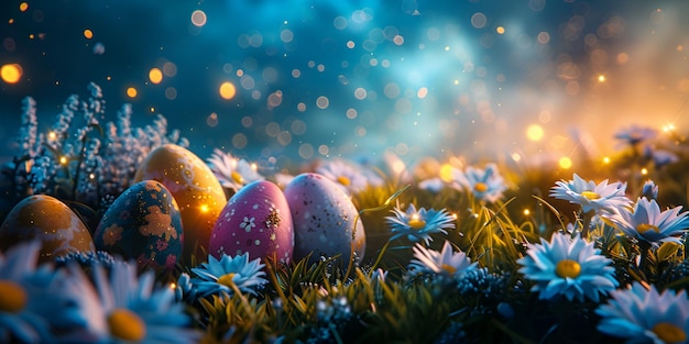 Easter eggs in the grass wallpapers