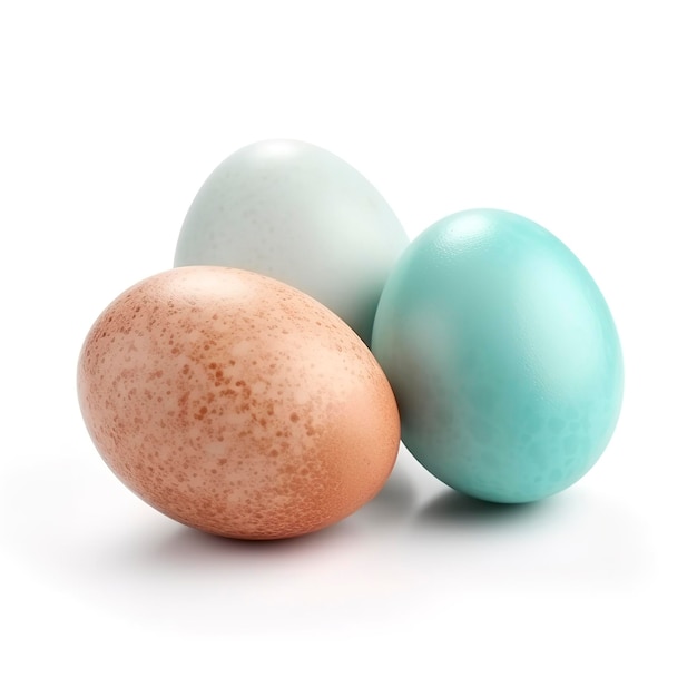 Easter eggs isolated on white background generate ai