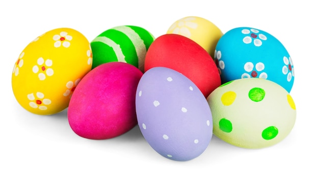 Easter eggs isolated on white