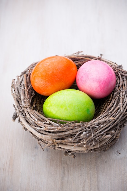 Easter eggs in the nest