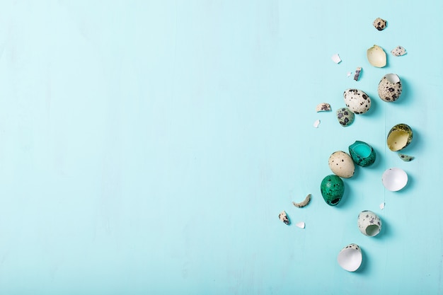 Easter eggs ornaments on a table