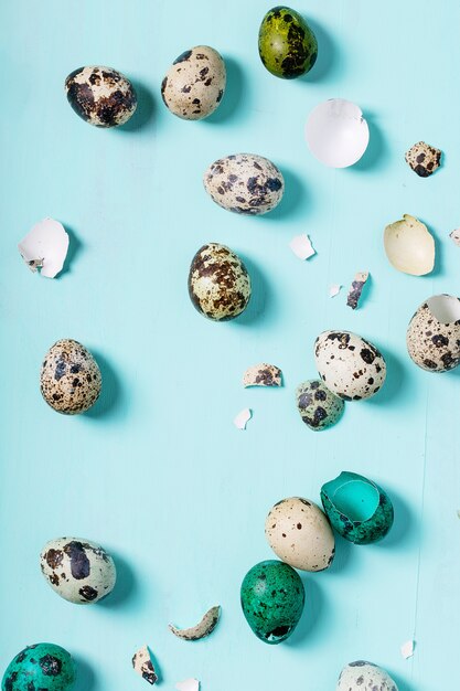 Easter eggs ornaments on a table