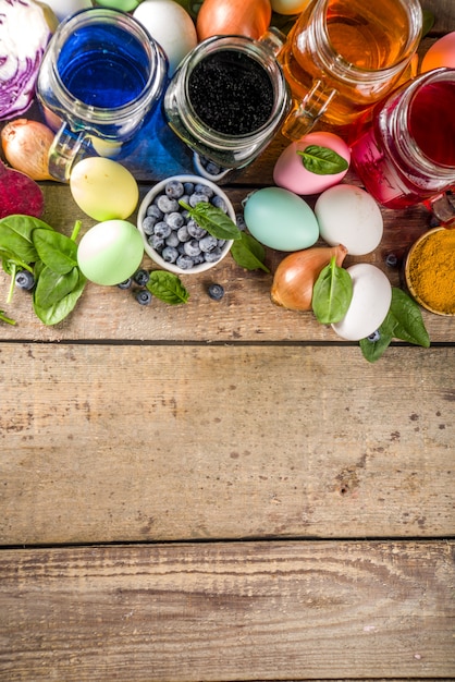 Easter eggs painted with natural dye