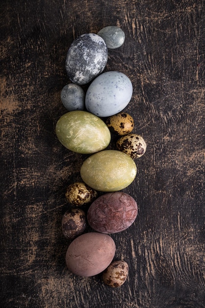 Easter eggs painted with natural dye