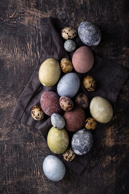 Easter eggs painted with natural dye