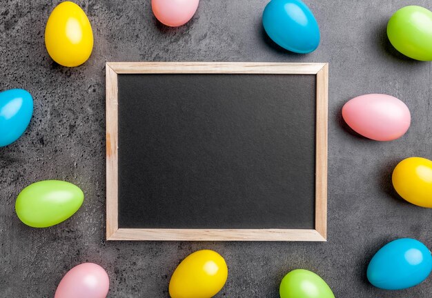 Easter eggs on a rustic background