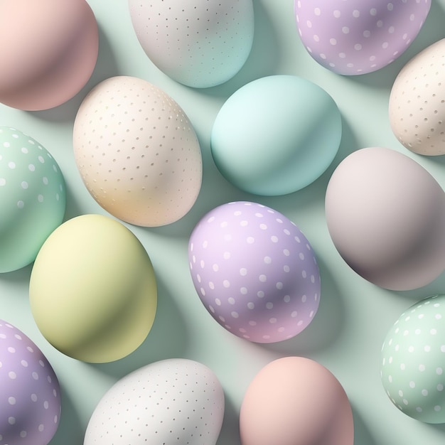 Easter eggs seamless background in pale colors