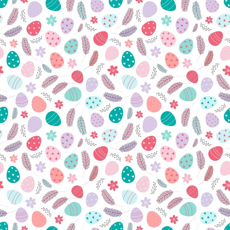 Photo easter eggs seamless pattern