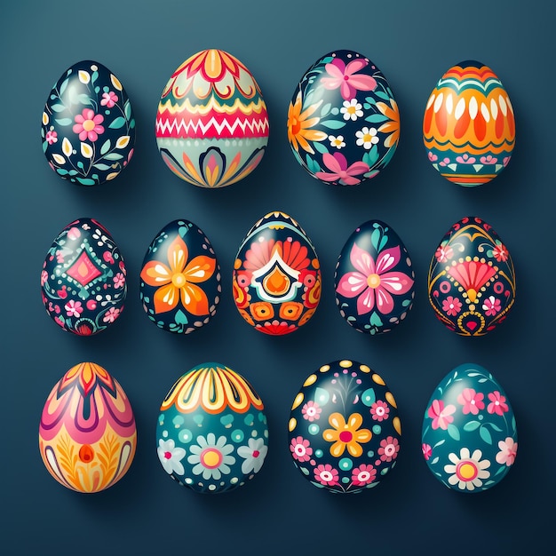 Photo easter eggs set