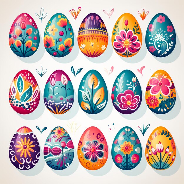 Photo easter eggs set