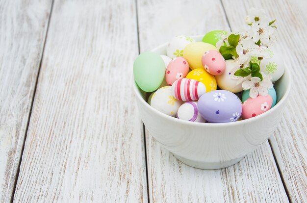 Easter eggs and spring  blossom