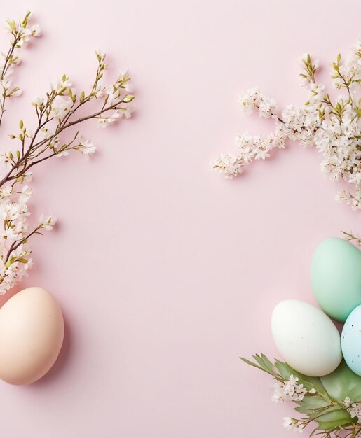 Photo easter eggs and spring decor ai