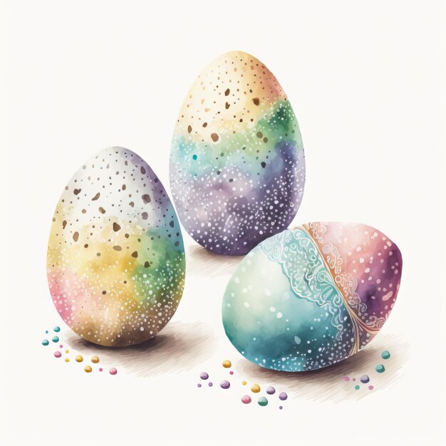 easter eggs, white background, digital art