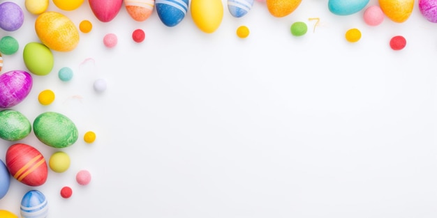 Easter eggs on a white background with the word easter on it