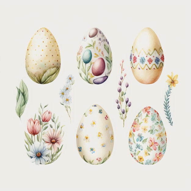 Photo easter eggs, white background