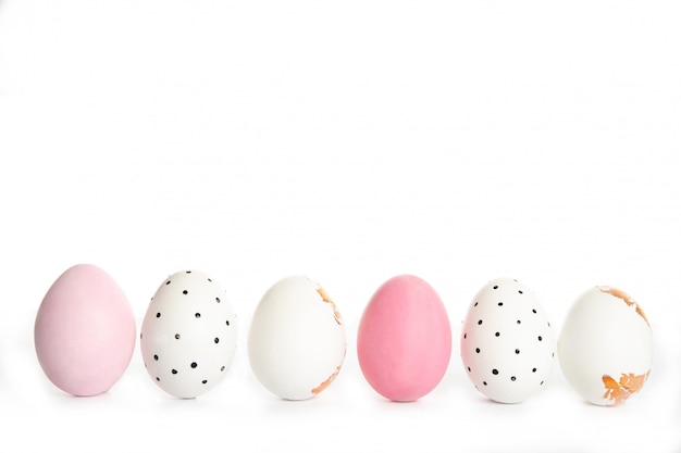 Photo easter eggs on a white