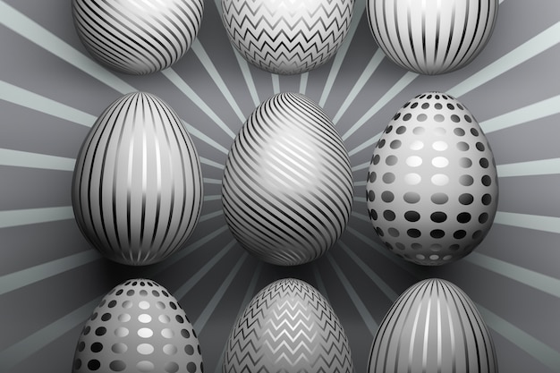 Easter eggs with geometric patterns