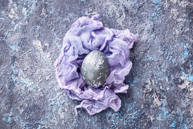 Easter eggs with stone or marble effect