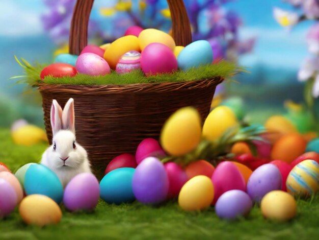 Photo easter festival colorful background design best quality hyper realistic image banner template